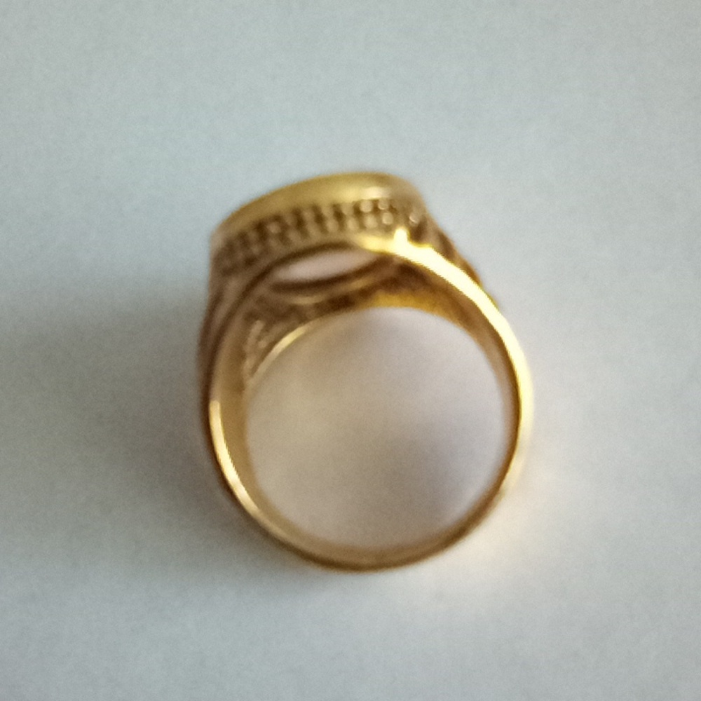 Monogram Initial "E "Ring Semi Precious Stones Sz… - image 3